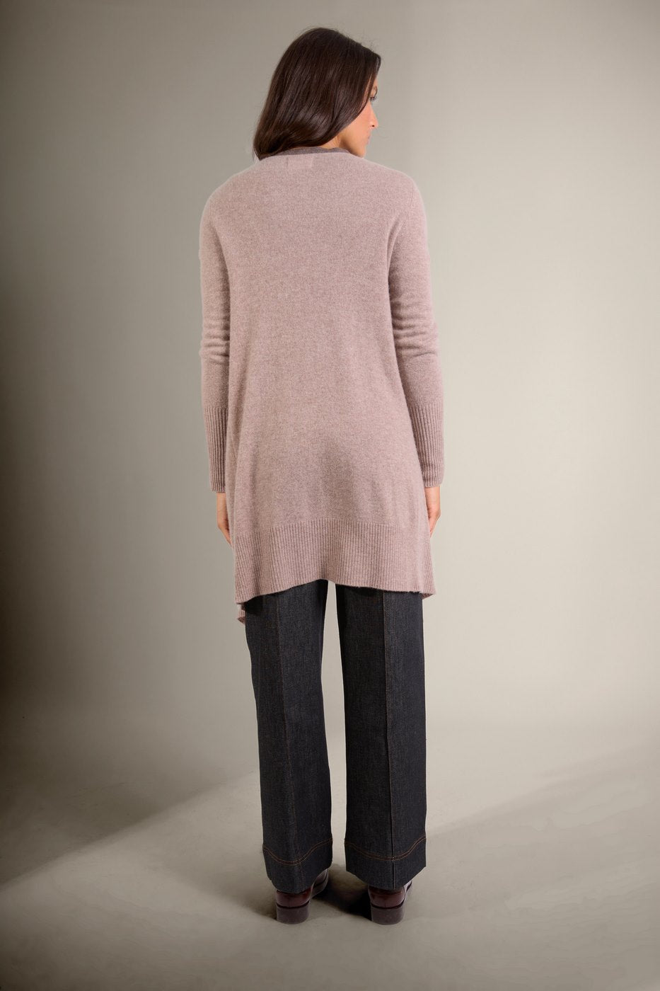 Veste Longue Abigail - Taupe Clair Chiné