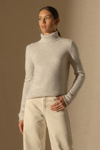 Pull Col Roulé 4Fils Willow - Gris Perle Chiné