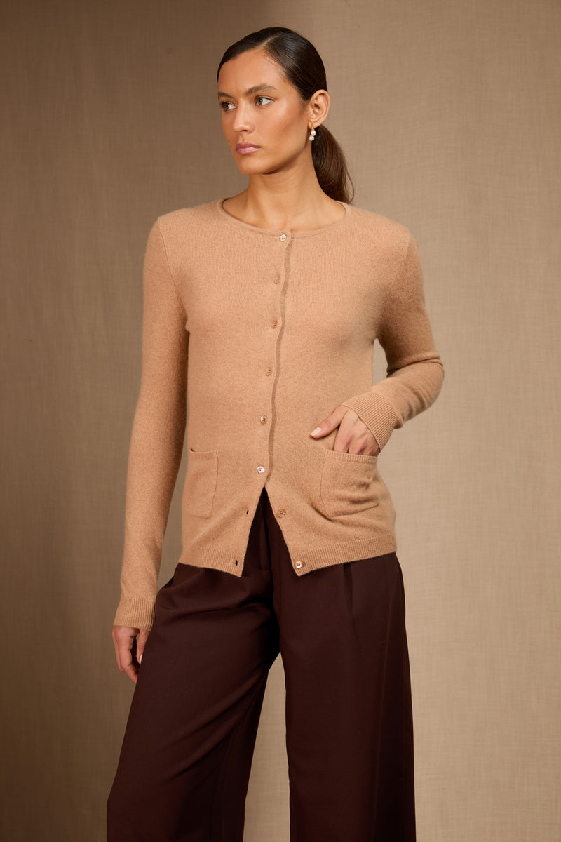 Cardigan Col Rond - Amy - Sahara