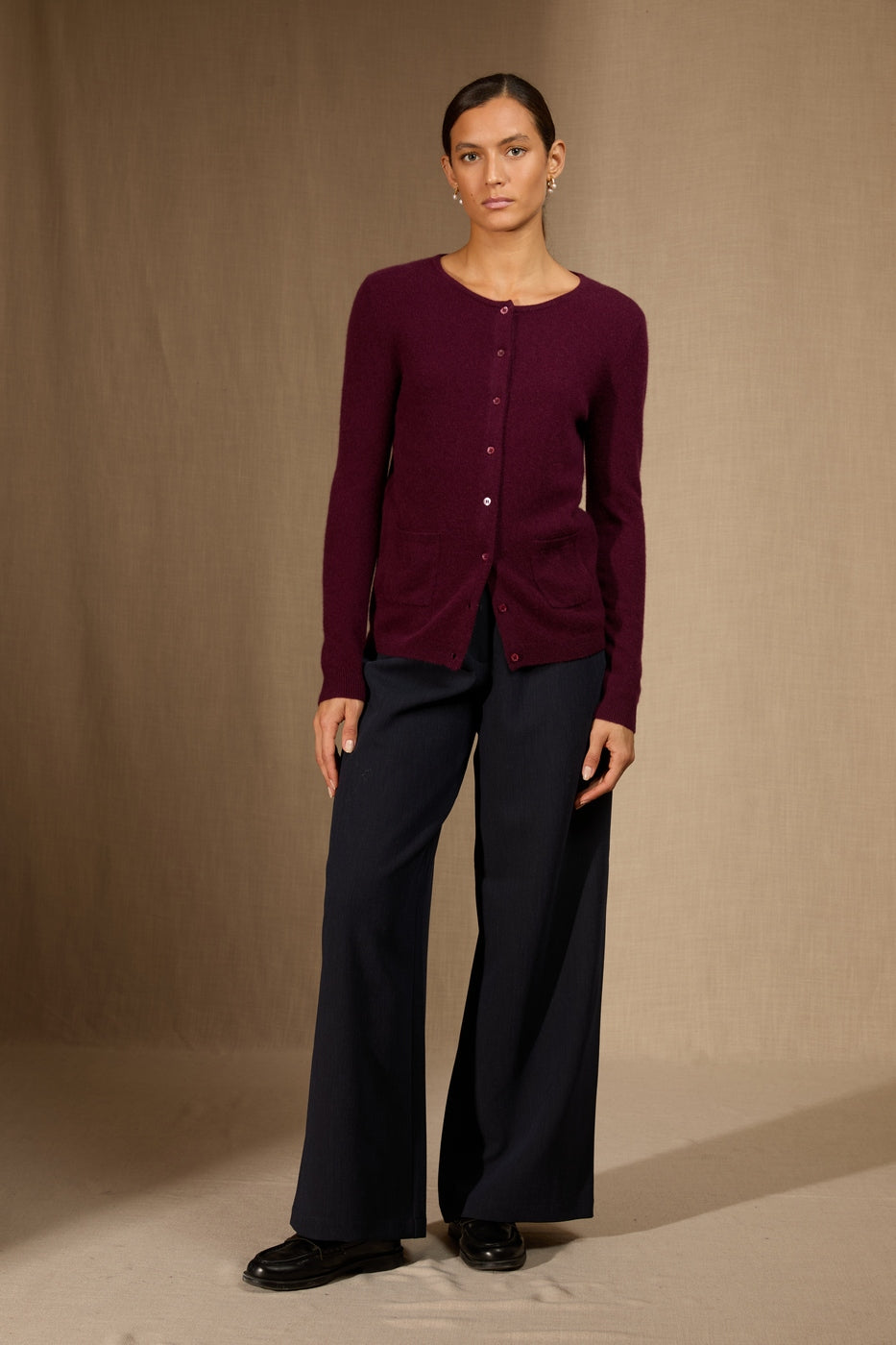 Cardigan Col Rond Amy - Mûre