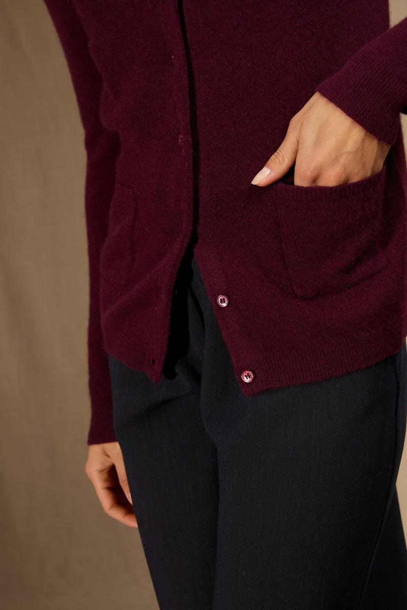 Cardigan Col Rond - Amy - Mûre