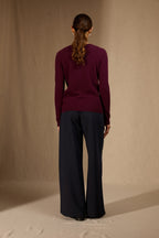 Cardigan Col Rond Amy - Mûre