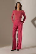 Pull Col Rond Oprah - Fraise