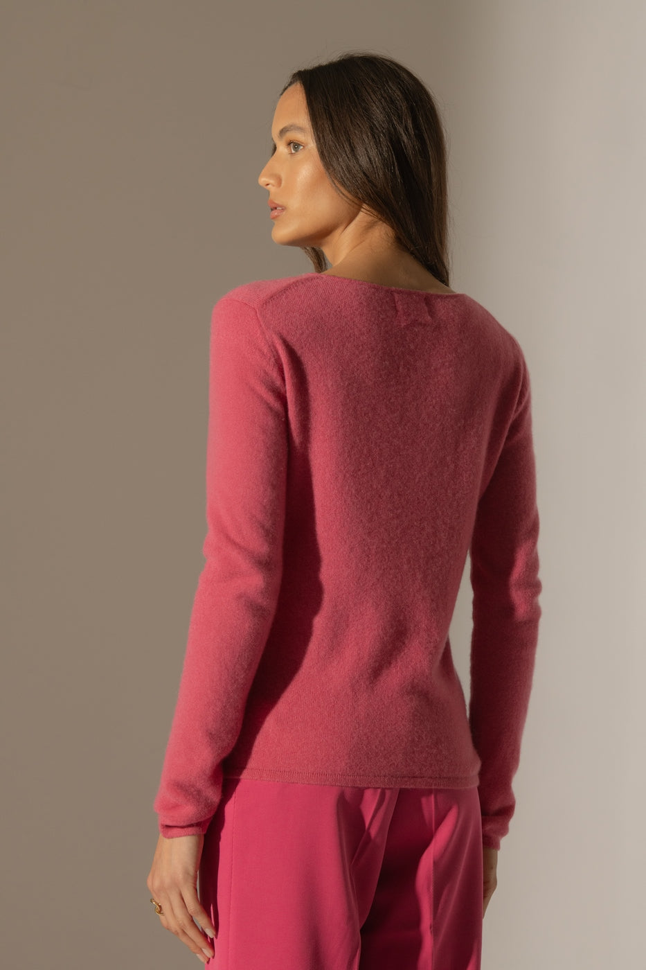 Pull Col Rond Oprah - Fraise