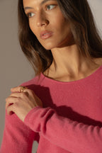Pull Col Rond Oprah - Fraise