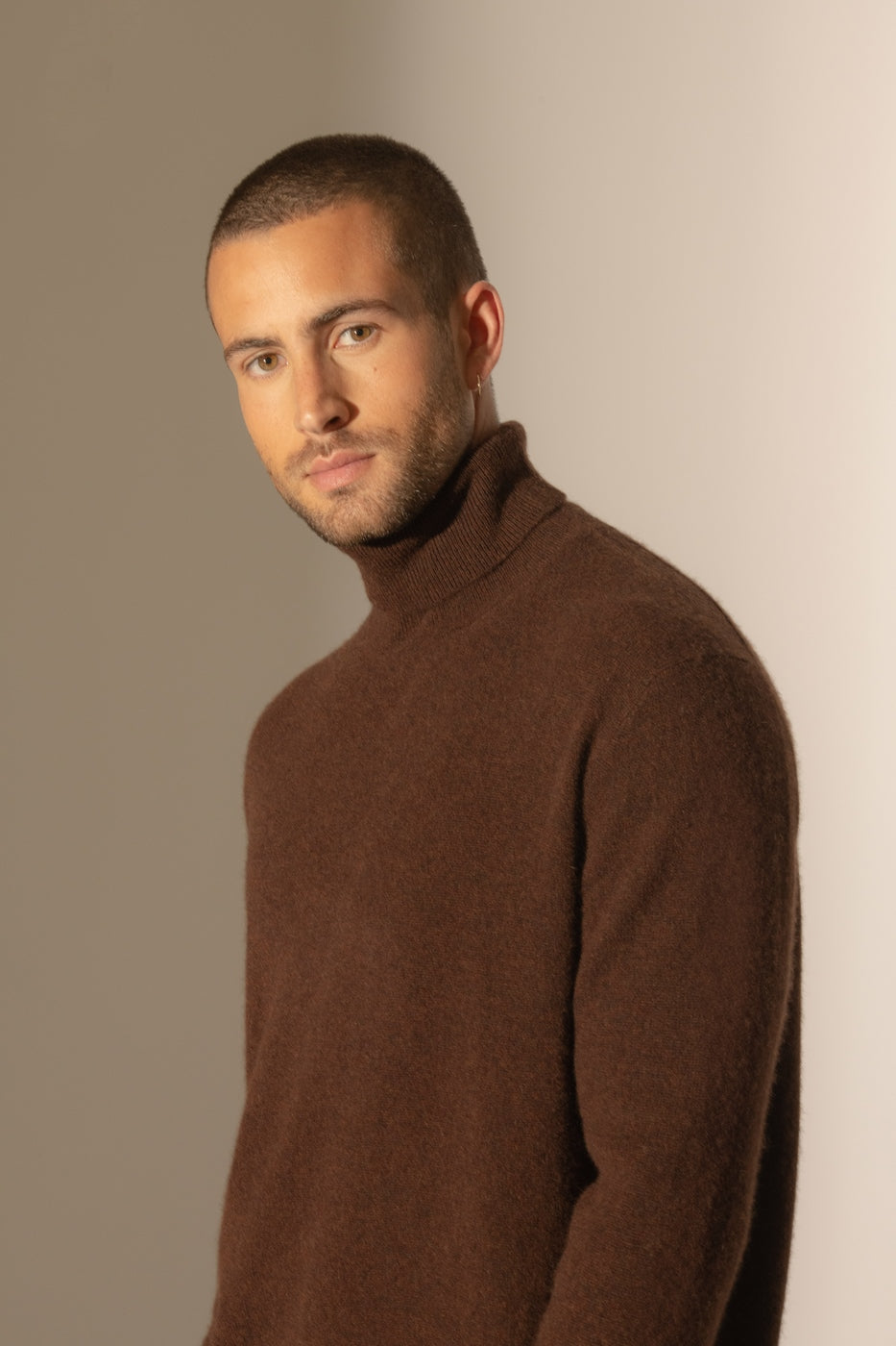 Pull Col Roulé Trevor - Café