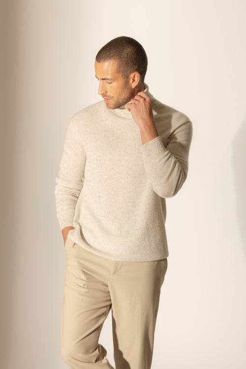 Pull Col Roulé - Trevor - Gris Perle Chiné