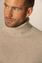 Roll Neck Jumper - Trevor - Pearl Grey Marl