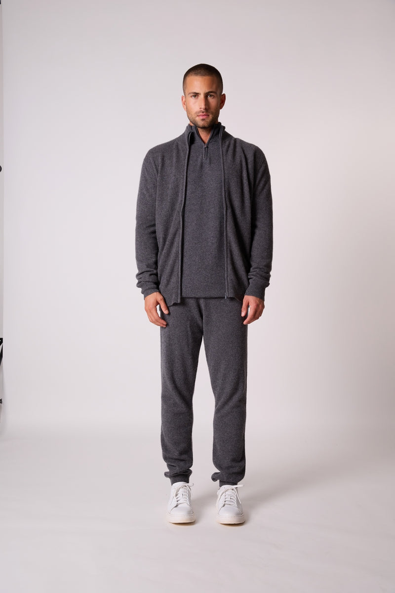 Gilet Zippé Col Montant - Cody - Anthracite Chiné