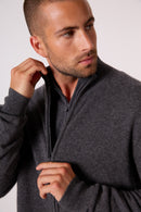 Gilet Zippé Col Montant - Cody - Anthracite Chiné