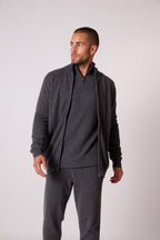 Gilet Zippé Col Montant Cody - Anthracite Chiné