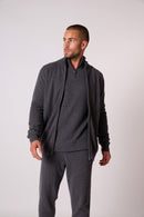 Gilet Zippé Col Montant - Cody - Anthracite Chiné
