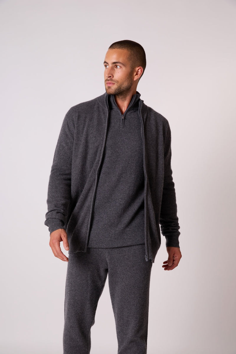 Chaleco con cremallera y cuello alto - Cody - Anthracite Heather