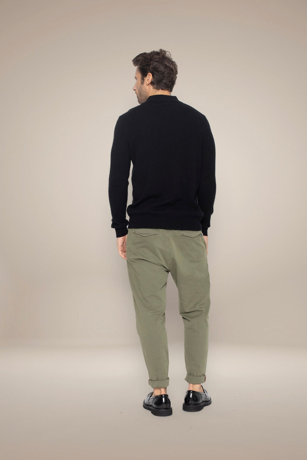 Long Sleeve Polo - Spencer - Black