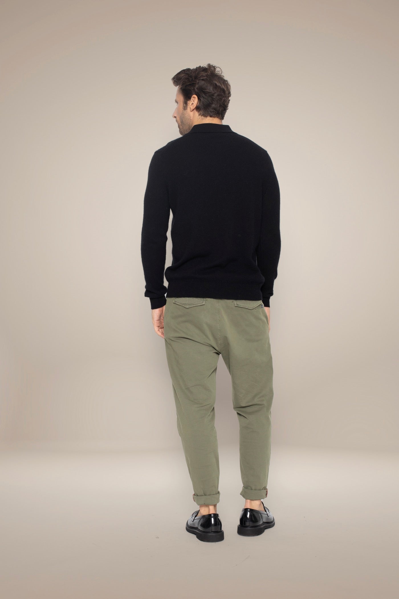 Long Sleeve Polo - Spencer - Black