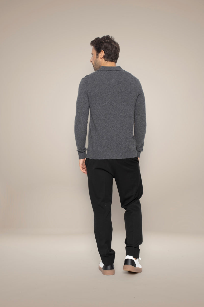 Polo Manches Longues - Spencer - Anthracite Chiné