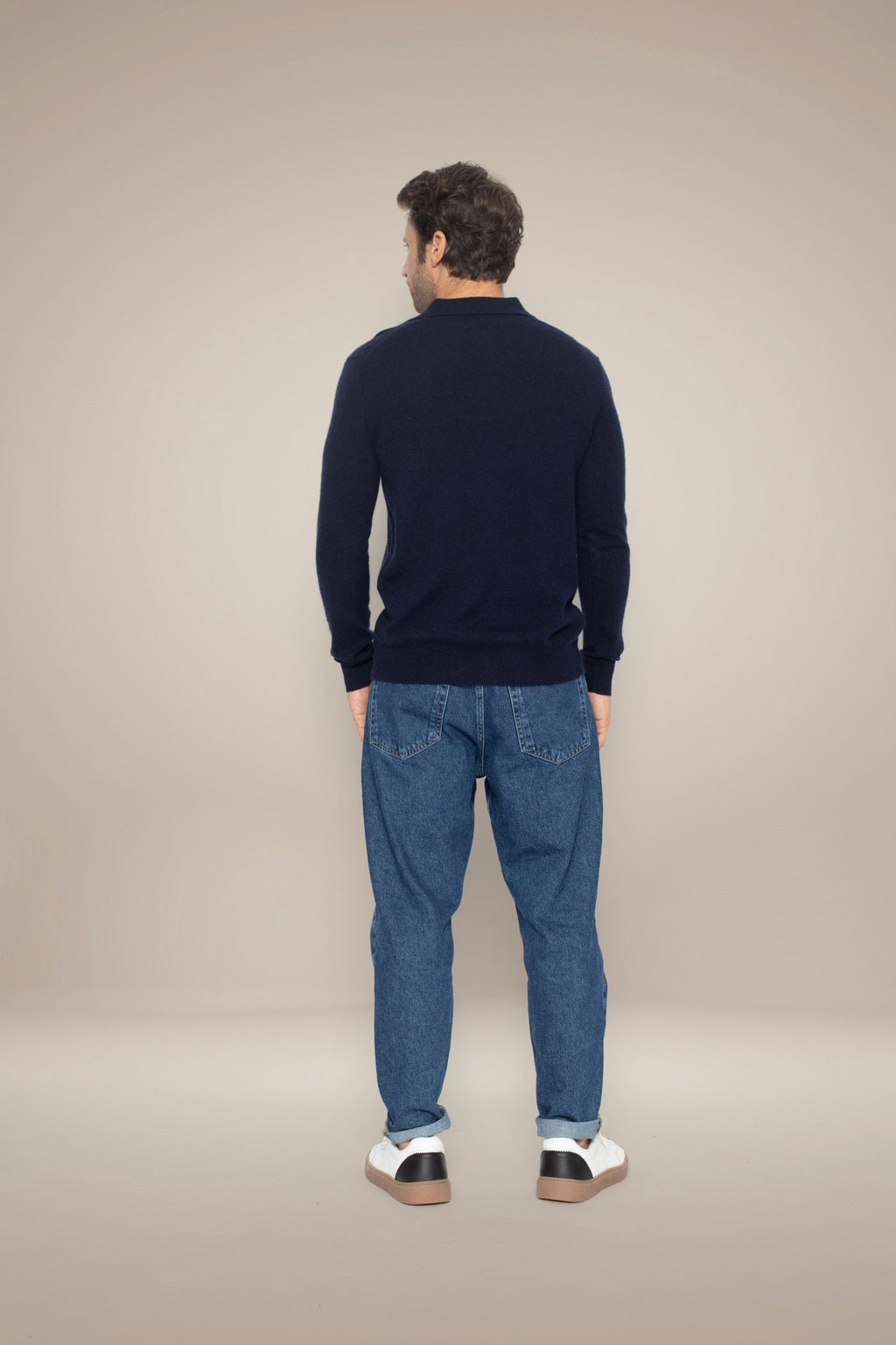 Long-Sleeve Polo Shirt - Spencer - Navy