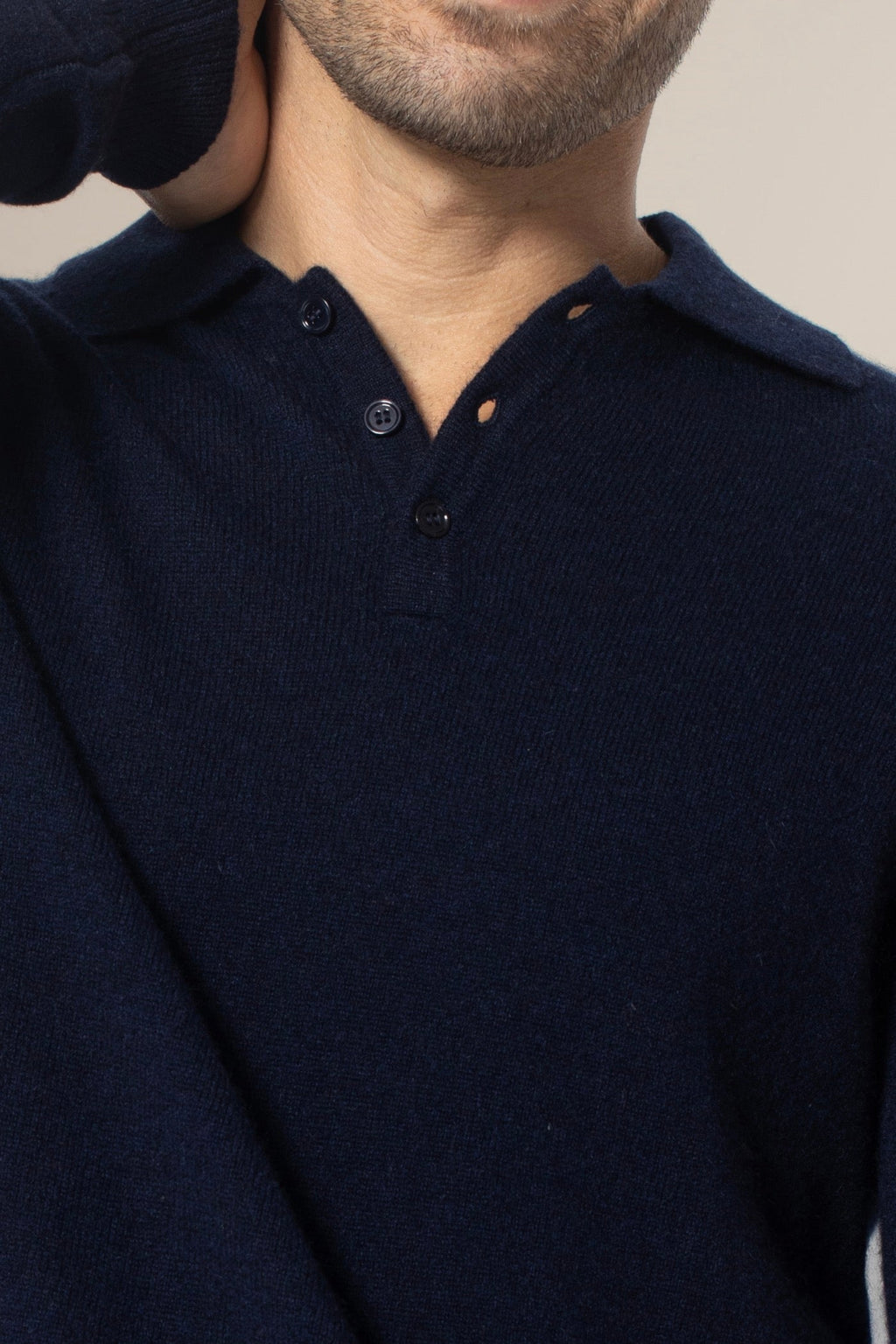 Long-Sleeve Polo Shirt - Spencer - Navy
