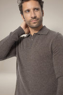 Polo Manches Longues - Spencer - Taupe Chiné