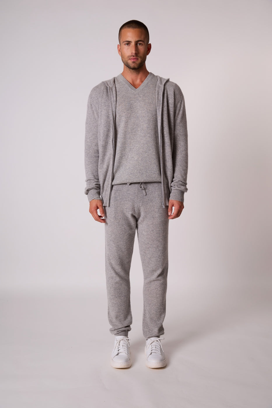 Gilet Zippé Capuche Eldo - Nuage Chiné