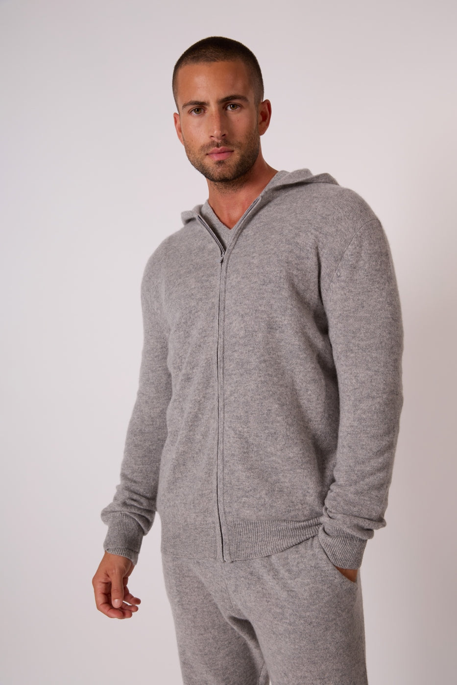 Gilet Zippé Capuche - Eldo - Nuage Chiné