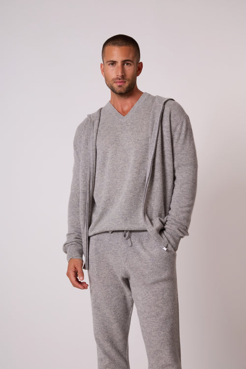 Gilet Zippé Capuche - Eldo - Nuage Chiné