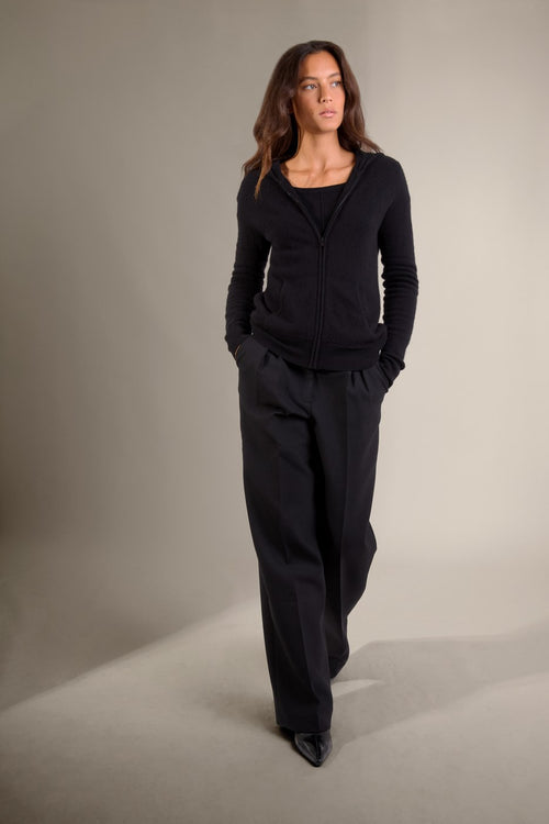 Gilet Zippé Capuche - Emma - Noir