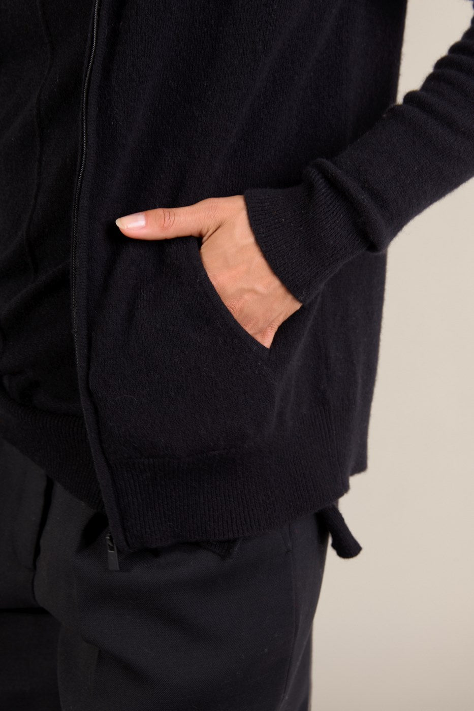 Gilet Zippé Capuche Emma - Noir