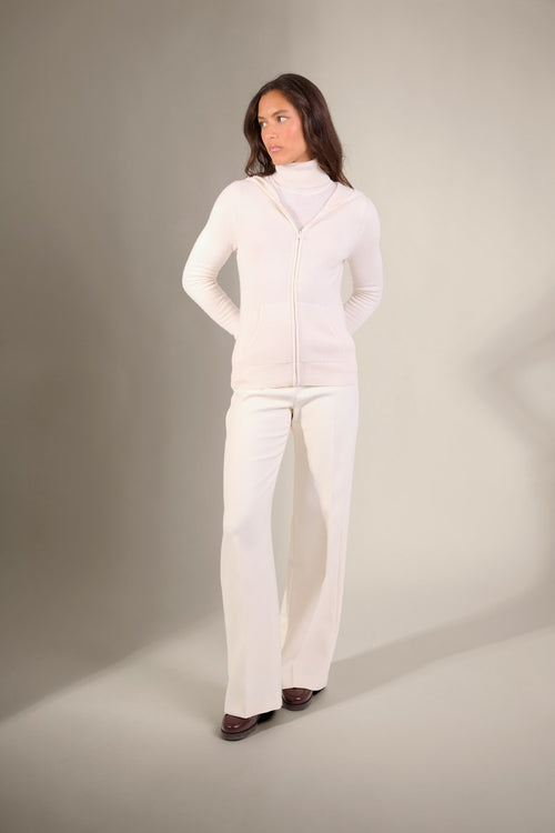 Gilet Zippé Capuche - Emma - Ivoire