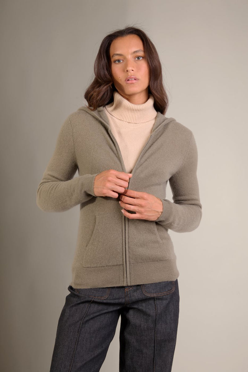 Gilet Zippé Capuche - Emma - Army