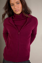 Gilet Zippé Capuche Emma - Bordeaux