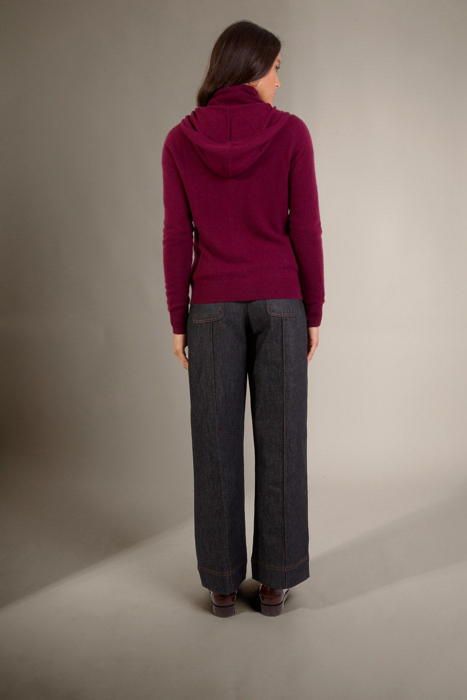 Gilet Zippé Capuche Emma - Bordeaux