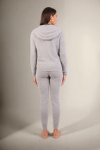 Zipped Hooded Cardigan - Emma - Marl Cloud