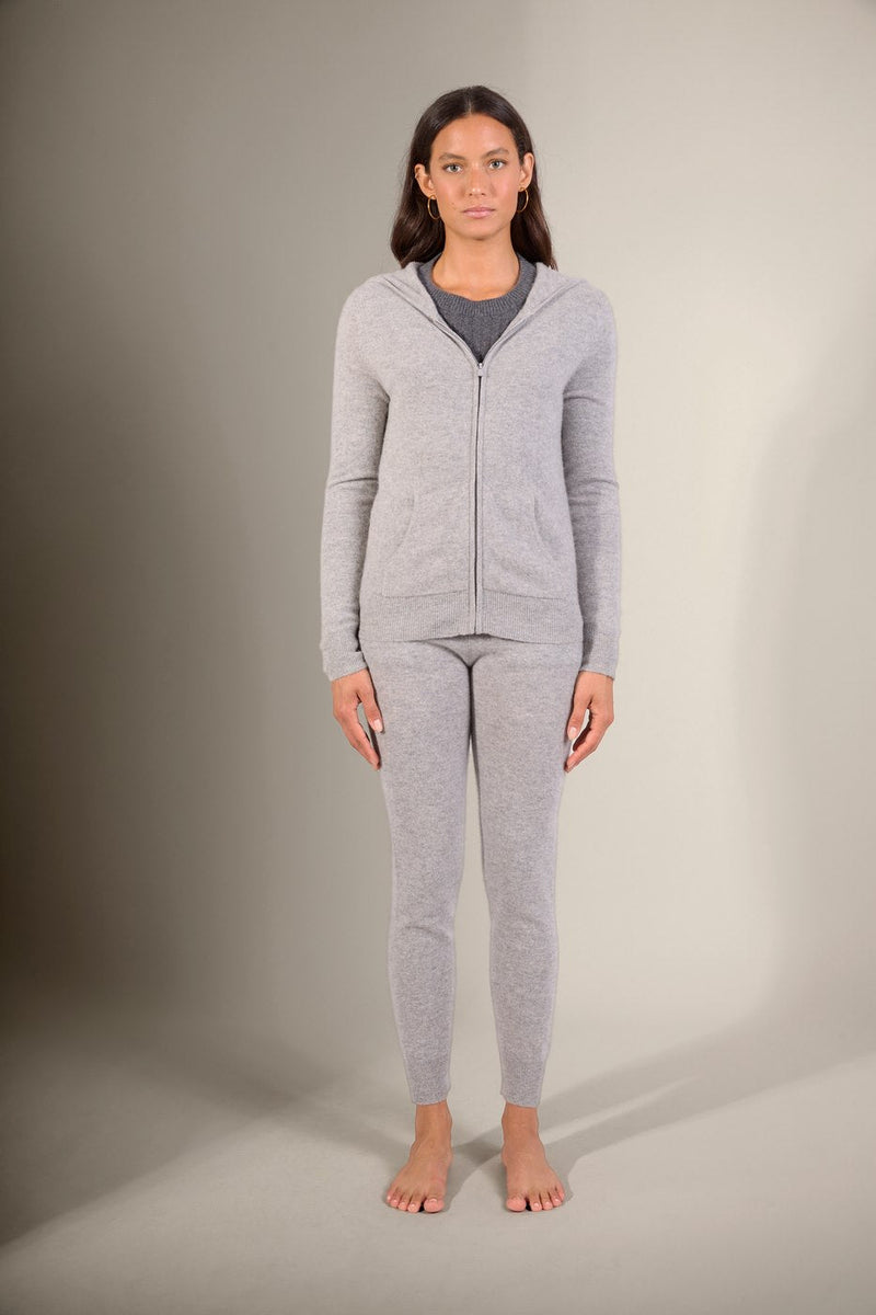 Gilet Zippé Capuche - Emma - Nuage Chiné