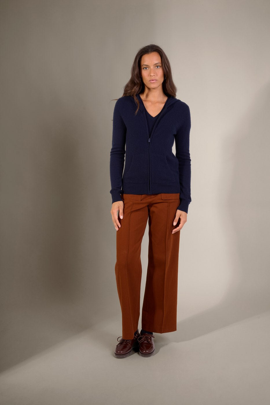 Gilet Zippé Capuche Emma - Marine