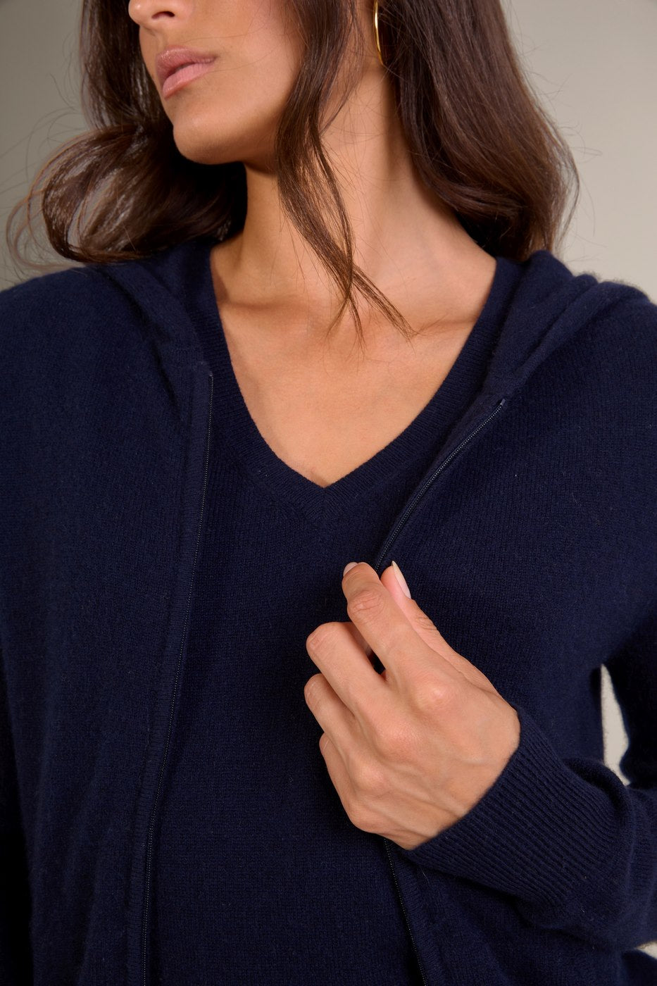 Gilet Zippé Capuche Emma - Marine