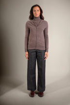 Gilet Zippé Capuche Emma - Taupe Chiné