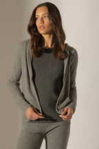Gilet Zippé Capuche Emma - Flanelle Chiné