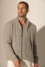 Veste Boutonnée Col Châle 4 Fils - Gilmour - Nuage Chiné
