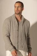 Veste Boutonnée Col Châle 4 Fils - Gilmour - Nuage Chiné