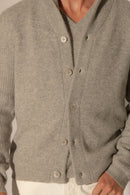 Veste Boutonnée Col Châle 4 Fils - Gilmour - Nuage Chiné