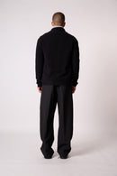 Chaqueta Cuello Chal Abotonada 4 Hilos - Gilmour - Negro