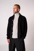 Veste Boutonnée Col Châle 4 Fils - Gilmour - Noir
