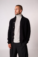 Chaqueta Cuello Chal Abotonada 4 Hilos - Gilmour - Negro