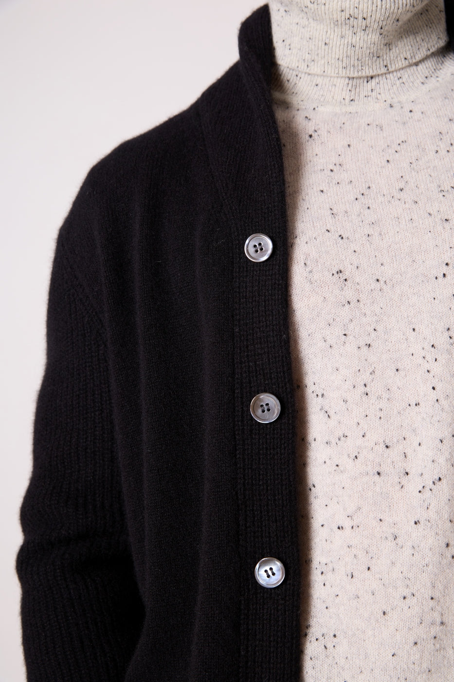 Veste Boutonnée Col Châle 4 Fils - Gilmour - Noir