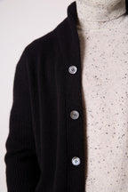 Veste Boutonnée Col Châle 4 Fils - Gilmour - Noir