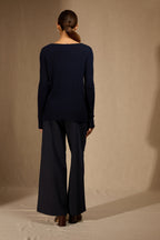 Boat Neck Jumper - Bantaskin - Navy