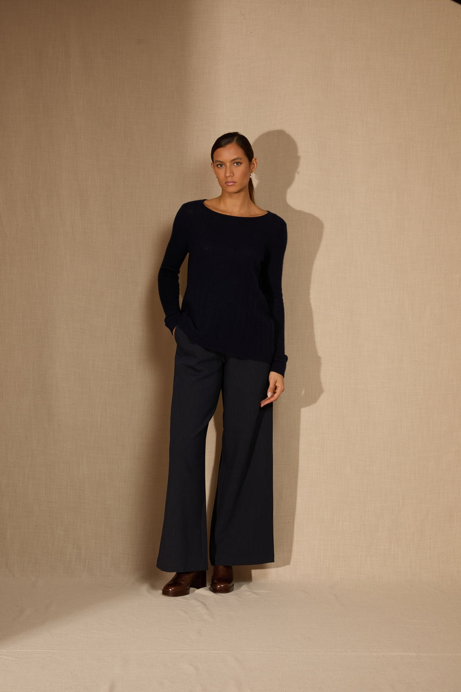 Boat Neck Jumper - Bantaskin - Navy