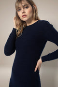 Round-Neck Dress - Lola - Navy