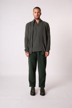 Gilet Zippé Col Montant - Cody - Kaki Chiné